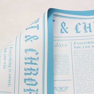 Crafteria Sky Blue Colourful Vintage Newspaper Bouquet Paper