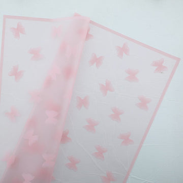 Decorative Bow Pattern Bouquet Paper, Premium Flower Wrapping Paper, Tear-Resistant Florist Supplies for Gift Packaging, 56 x 55 cm