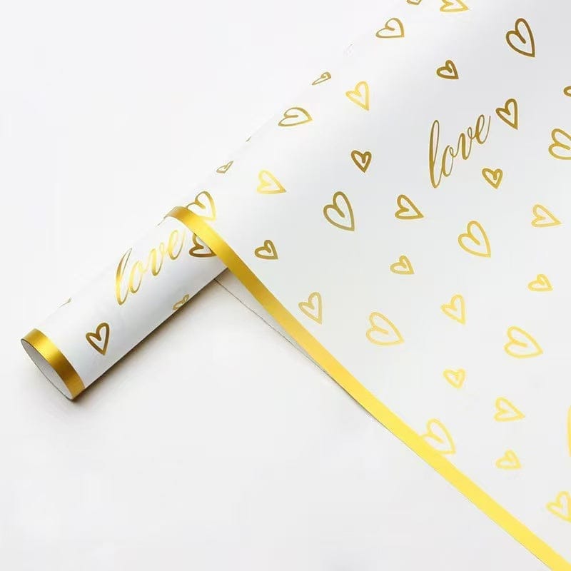 Crafteria White Valentines Day Bouquet Wrapping Paper