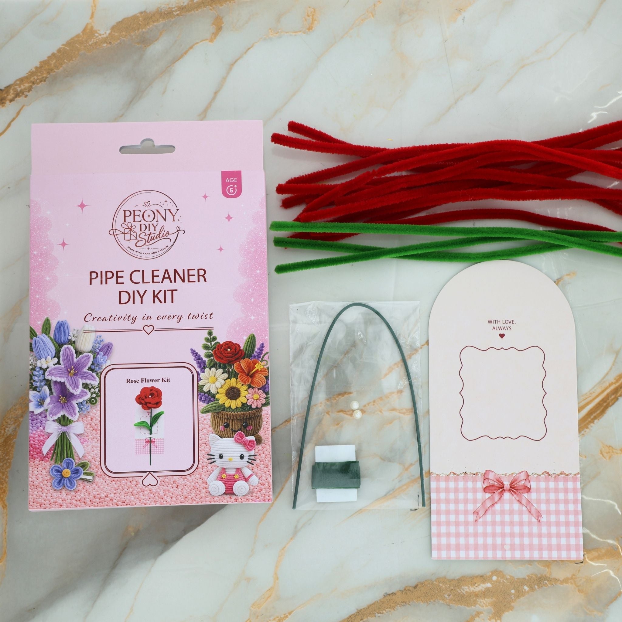 Rose Flower – Pipe Cleaner DIY Kit