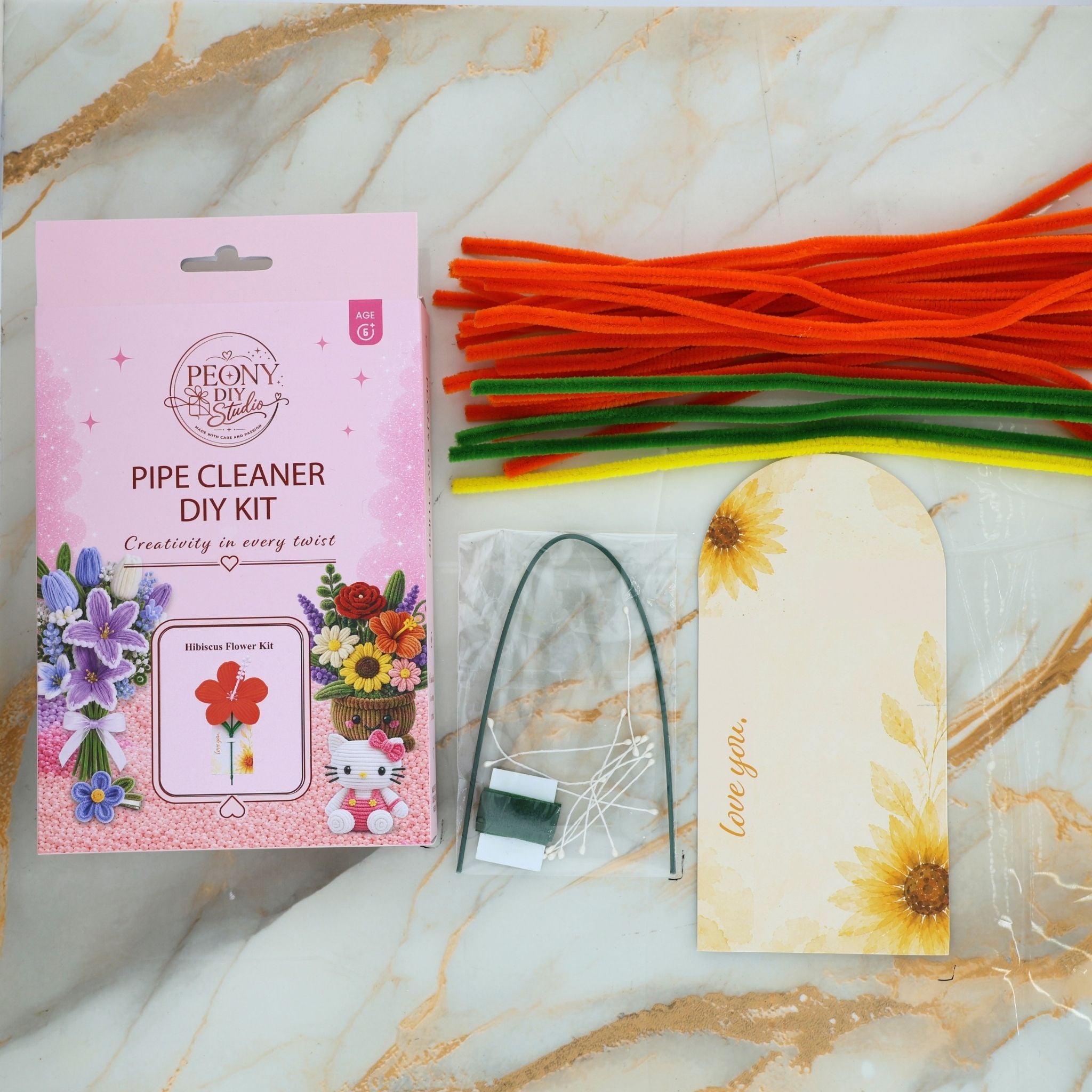 Hibiscus Flower – Pipe Cleaner DIY Kit