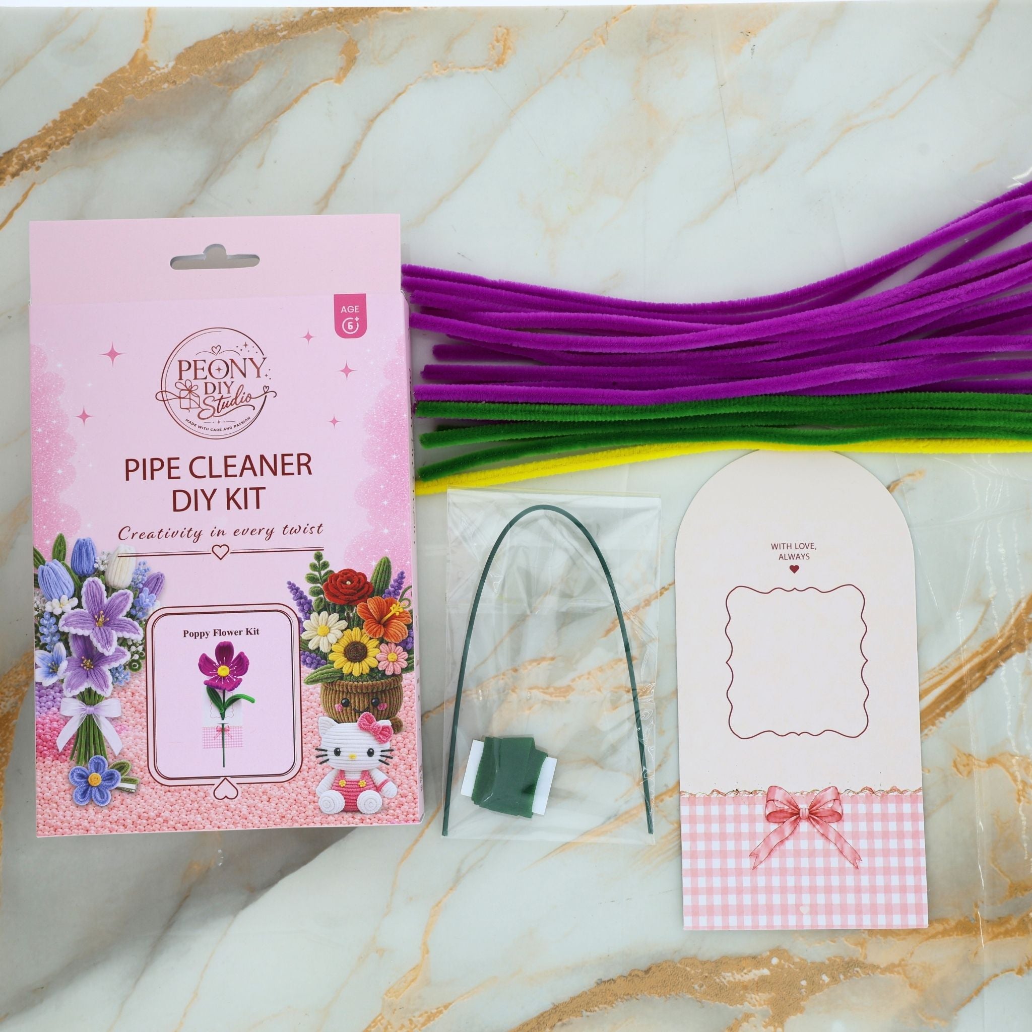 Poppy Flower – Pipe Cleaner DIY Kit