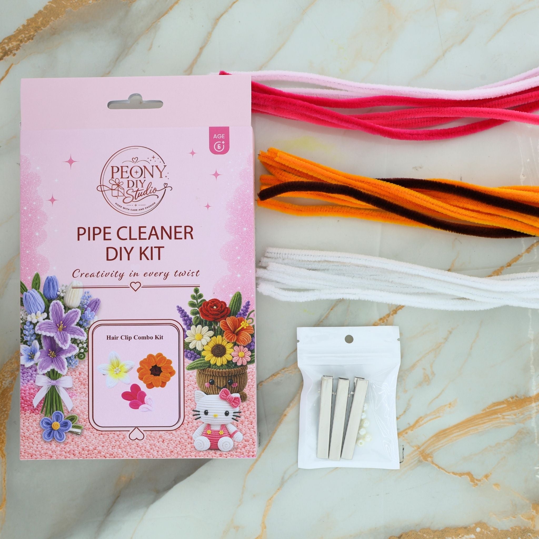 Peachy Pop- Pipe Cleaner DIY Kit